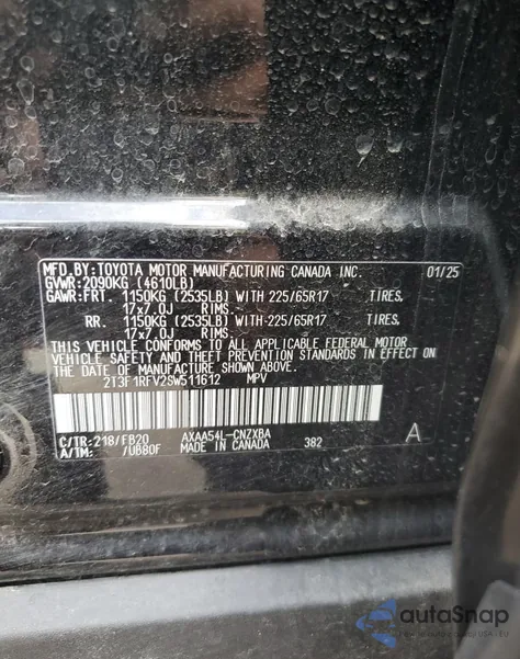 2025 Toyota Rav4 Le z USA, uszkodzony, nr VIN 2T3F1RFV2SW511612